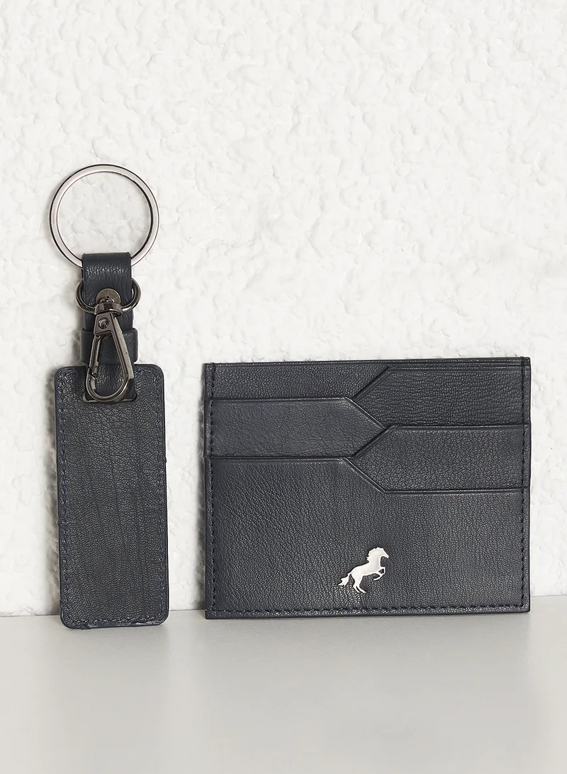 Robert Wood  Genuine Leather Tri Fold Wallet, Card Holder And Key Ring Gift Set for Men | Best Price UAE
